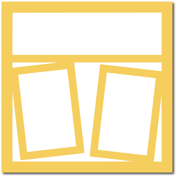 Yellow - 2 Frames - 12x12 Base Scrapbook Page