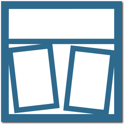 Blue - 2 Frames - 12x12 Base Scrapbook Page