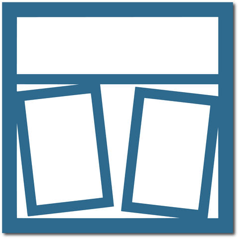 Blue - 2 Frames - 12x12 Base Scrapbook Page