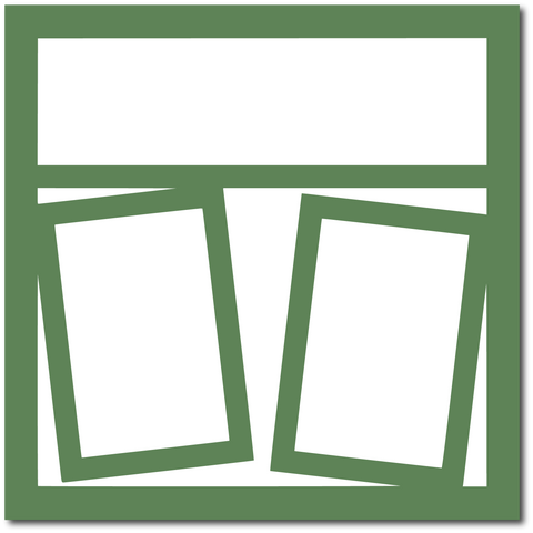 Apple Green - 2 Frames - 12x12 Base Scrapbook Page