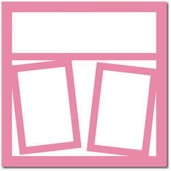 Bubble Gum Pink - 2 Frames - 12x12 Base Scrapbook Page