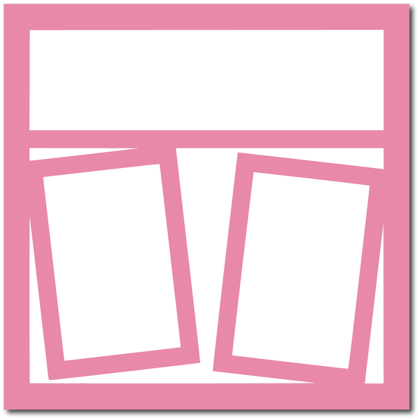 Bubble Gum Pink - 2 Frames - 12x12 Base Scrapbook Page