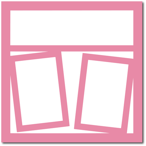 Bubble Gum Pink - 2 Frames - 12x12 Base Scrapbook Page
