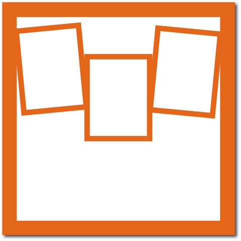 Pumpkin - 3 Frames - 12x12 Base Scrapbook Page