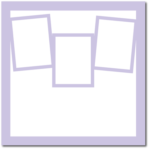 Light Purple - 3 Frames - 12x12 Base Scrapbook Page