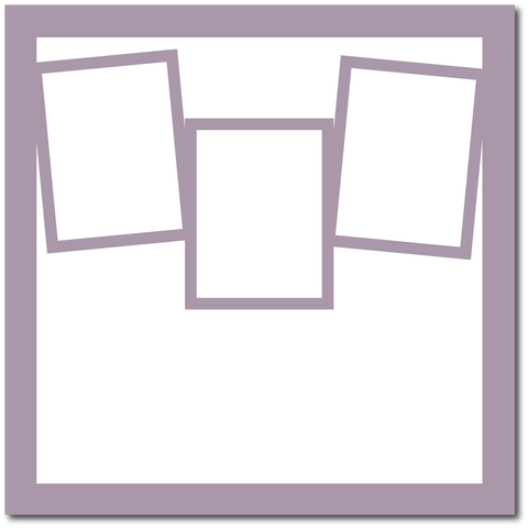 Lilac - 3 Frames - 12x12 Base Scrapbook Page