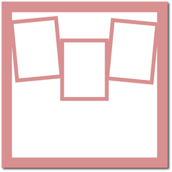 Ruddy Pink - 3 Frames - 12x12 Base Scrapbook Page