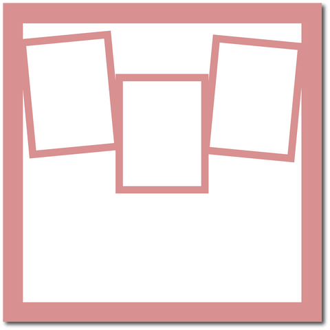 Ruddy Pink - 3 Frames - 12x12 Base Scrapbook Page