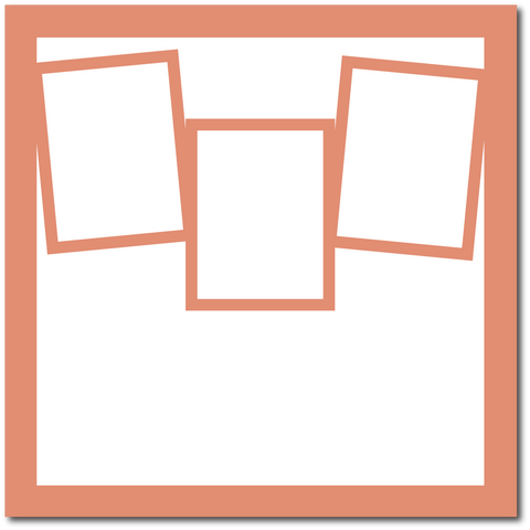Coral - 3 Frames - 12x12 Base Scrapbook Page