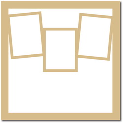 Tan - 3 Frames - 12x12 Base Scrapbook Page
