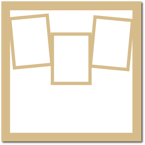 Tan - 3 Frames - 12x12 Base Scrapbook Page