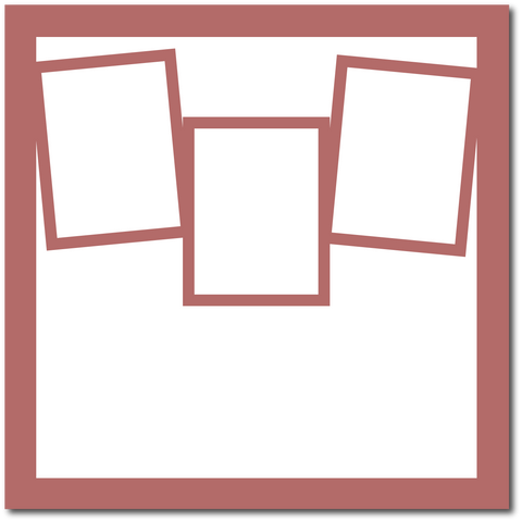Rose Red - 3 Frames - 12x12 Base Scrapbook Page