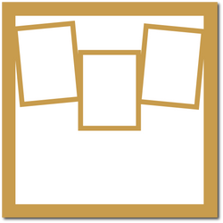 Golden Yellow - 3 Frames - 12x12 Base Scrapbook Page