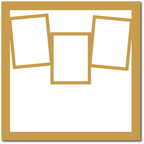 Golden Yellow - 3 Frames - 12x12 Base Scrapbook Page