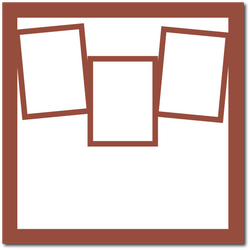 Brick Red - 3 Frames - 12x12 Base Scrapbook Page