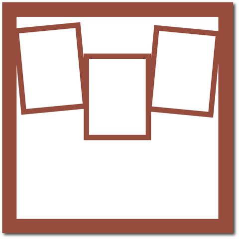 Brick Red - 3 Frames - 12x12 Base Scrapbook Page