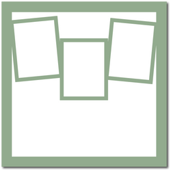 Laurel Green - 3 Frames - 12x12 Base Scrapbook Page