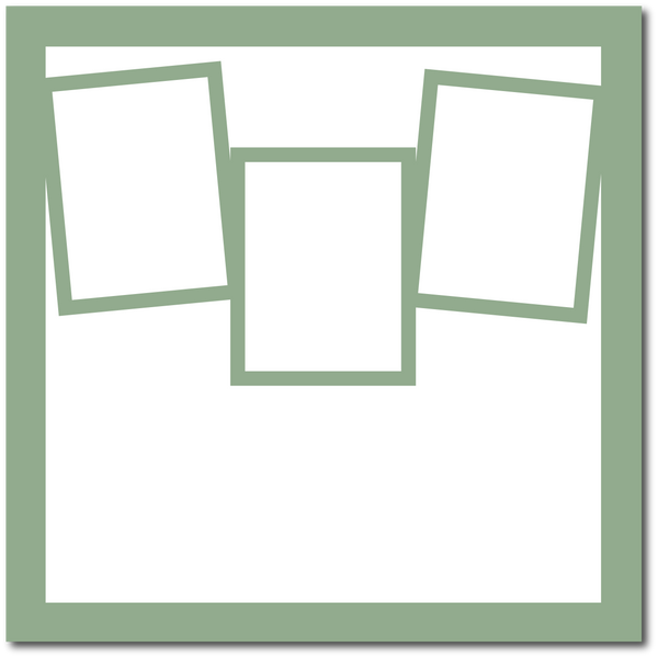 Laurel Green - 3 Frames - 12x12 Base Scrapbook Page