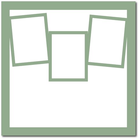 Laurel Green - 3 Frames - 12x12 Base Scrapbook Page