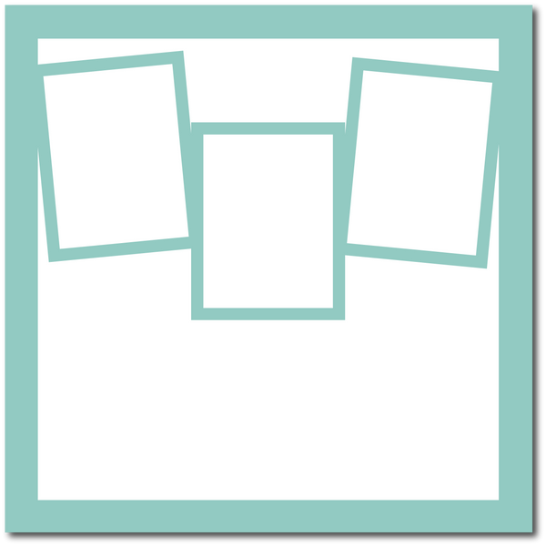 Opal - 3 Frames - 12x12 Base Scrapbook Page