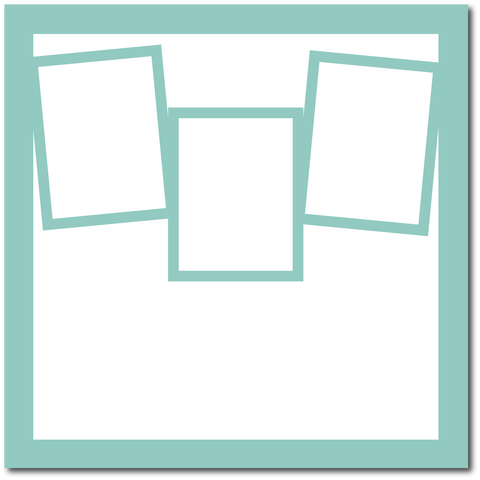 Opal - 3 Frames - 12x12 Base Scrapbook Page