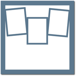 Slate Blue - 3 Frames - 12x12 Base Scrapbook Page