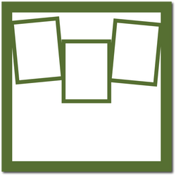 Dark Olive Green - 3 Frames - 12x12 Base Scrapbook Page