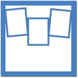 Steel Blue - 3 Frames - 12x12 Base Scrapbook Page