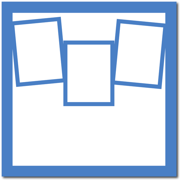 Steel Blue - 3 Frames - 12x12 Base Scrapbook Page