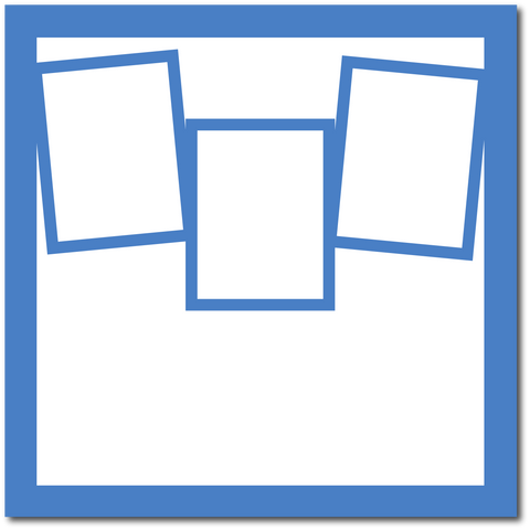 Steel Blue - 3 Frames - 12x12 Base Scrapbook Page