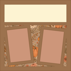 Floral - Pumpkins - 2 Frames - 12x12 Base Scrapbook Page