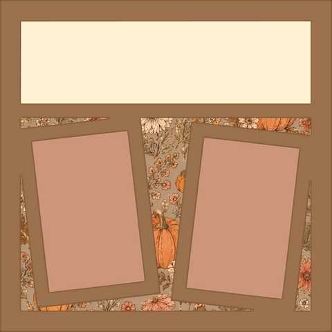 Floral - Pumpkins - 2 Frames - 12x12 Base Scrapbook Page