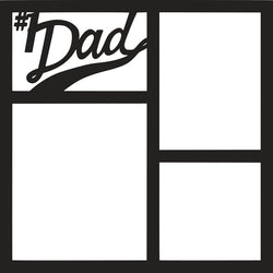 #1 Dad - 6 Frames - Scrapbook Page Overlay