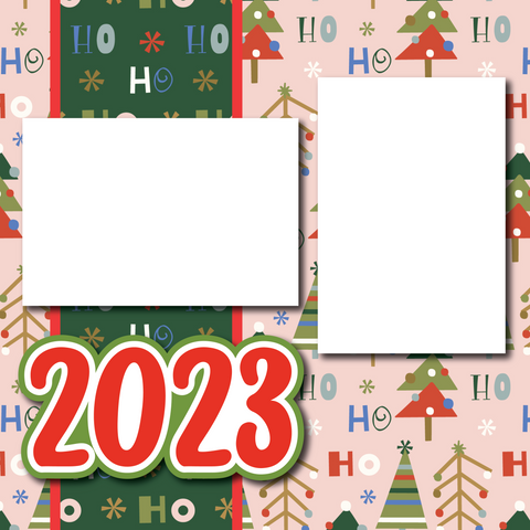 2023 - Ho Ho Ho - Printed Premade Scrapbook Page 12x12 Layout
