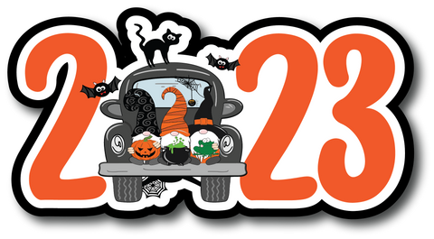 2023 - Halloween Gnomes - Scrapbook Page Title Sticker