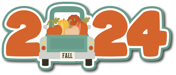 2024 - Fall Truck - Scrapbook Page Title Die Cut