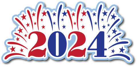 2024 - Fireworks - Scrapbook Page Title Sticker