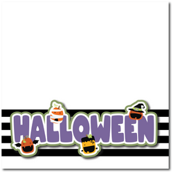 Halloween - Printed Premade Scrapbook Page 12x12 Layout