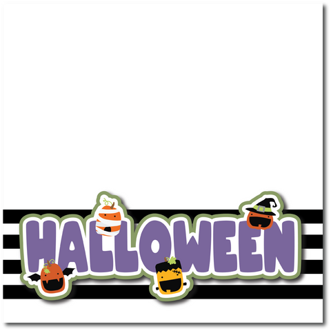 Halloween - Printed Premade Scrapbook Page 12x12 Layout