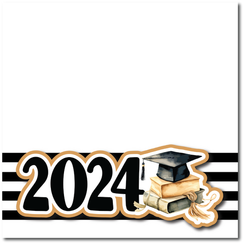 2024 - Graduate - Printed Premade Scrapbook Page 12x12 Layout