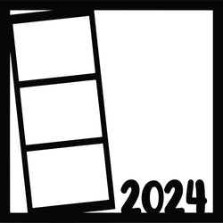 2024 - 3 Slanted Frames - Scrapbook Page Overlay Die Cut - Choose a Color