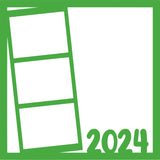 2024 - 3 Slanted Frames - Scrapbook Page Overlay Die Cut - Choose a Color