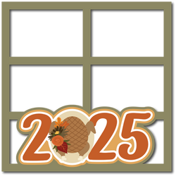 2025 - Thanksgiving Turkey - 4 Frames - Scrapbook Page Layered Overlay Kit