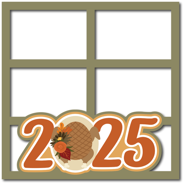 2025 - Thanksgiving Turkey - 4 Frames - Scrapbook Page Layered Overlay Kit