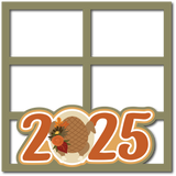 2025 - Thanksgiving Turkey - 4 Frames - Scrapbook Page Layered Overlay Kit
