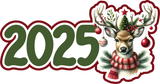 2025 - Christmas Reindeer - 5 Frames - Scrapbook Page Layered Overlay Kit