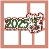 2025 - Christmas Reindeer - 5 Frames - Scrapbook Page Layered Overlay Kit
