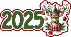 2025 Christmas Reindeer - Scrapbook Page Title Sticker