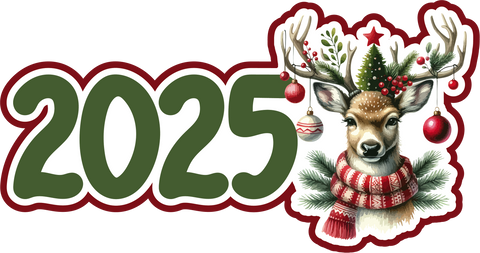 2025 Christmas Reindeer - Scrapbook Page Title Sticker