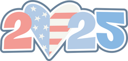 2025 - Heart Flag - Scrapbook Page Title Sticker